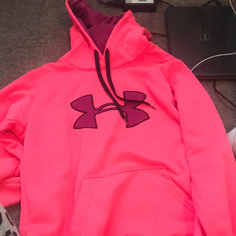 Pink under armor hoodie